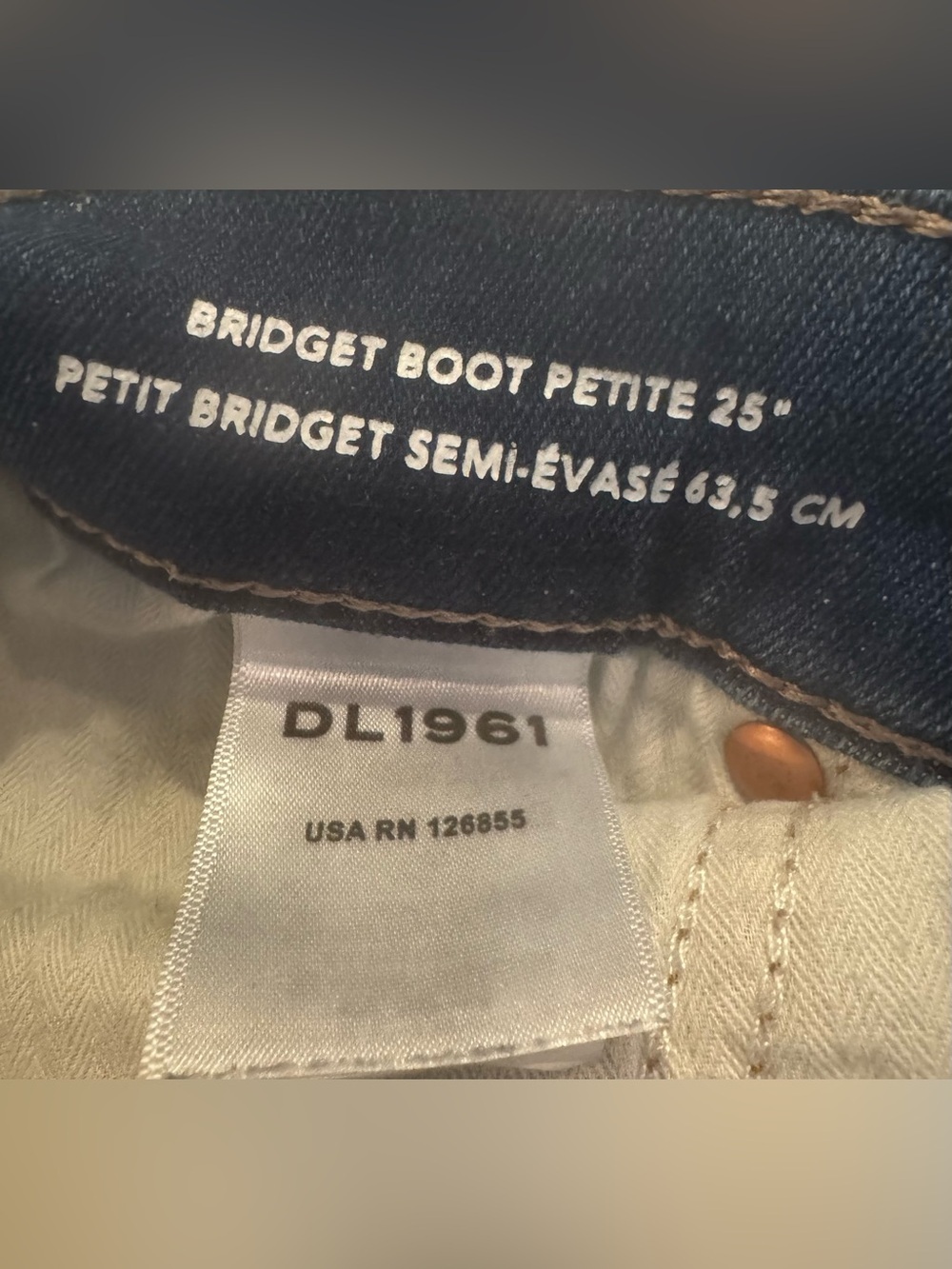 DL1961 Medium Wash Bridget Boot High-Rise Jeans - Size 28P - Picture 6 of 6
